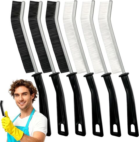 3 Pcs Cleaning Brushes for Household - Crevice Brush for Scrub Small Spaces, Toilet Cleaning Tool with Comfortable Grip, Long&Firm Bristle for Shower Tile Grout, Sinks Gap, Window Tracks, Hinges in Saudi Arabia