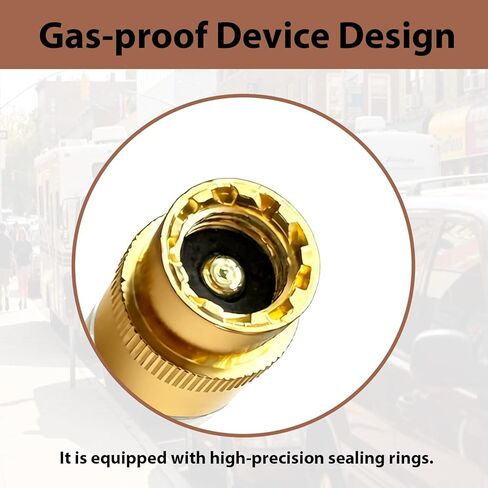 Car Tire Pressure Monitor Valve Stem Caps, 2.2Bar 32-to-35 PSI Universal Tire Safety Caps with 3-Color Eye Alert Sensor Indicator (Silver) in Kuwait