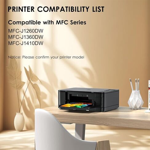 خراطيش حبر HOINKLO LC501 LC501XL لطابعة Brother المتوافقة مع خراطيش حبر Brother LC501 LC 501XL مع طابعة MFC-J1360DW MFC-J1260W MFC-J1410DW (2 أسود) in Kuwait