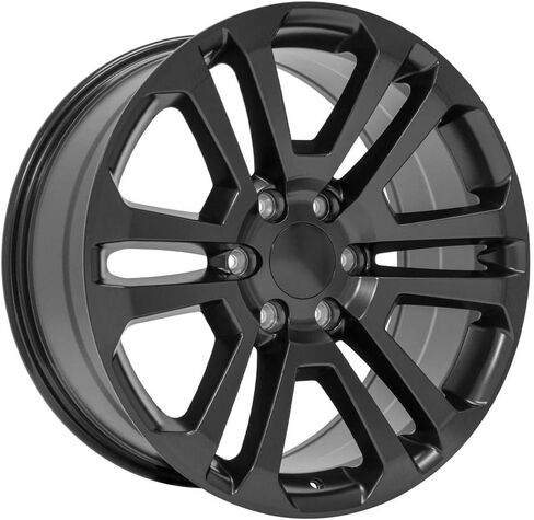 إطارات وإطارات OE Wheels CV99 مقاس 20 بوصة تناسب طراز Sierra 1500 6x139.7 20x9 أسود ساتان - هولاندر 4741 - TS-37 AT 275/55-20 (مجموعة من 4) in Saudi Arabia