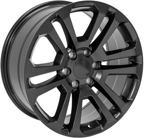 إطارات وإطارات OE Wheels CV99 مقاس 20 بوصة تناسب طراز Sierra 1500 6x139.7 20x9 أسود ساتان - هولاندر 4741 - TS-37 AT 275/55-20 (مجموعة من 4) in Saudi Arabia