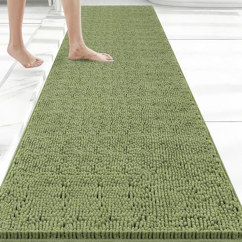 سجادة حمام من Bcoimo مقاس 24 × 17 مصنوعة من قماش شانيل - غير قابلة للانزلاق مع سجادة حمام داعمة، فائقة الامتصاص وقابلة للغسل في الغسالة، تصميم سريع الجفاف. مثالية لمناطق الاستحمام وحوض الاستحمام في الحمام in Kuwait