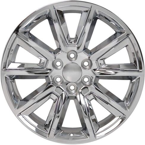 OE Wheels CV73 20 Inch Rims and Tires Fit Tahoe Style 6x139.7 20x8.5 Chrome with Chrome Insert - Hollander 5696 - TS-37 AT 275/55-20 (Set of 4) in Saudi Arabia