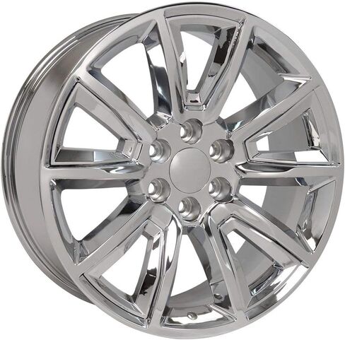 OE Wheels CV73 20 Inch Rims and Tires Fit Tahoe Style 6x139.7 20x8.5 Chrome with Chrome Insert - Hollander 5696 - TS-37 AT 275/55-20 (Set of 4) in Saudi Arabia