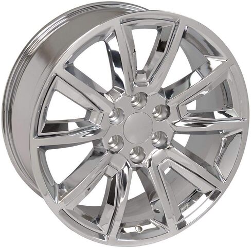OE Wheels CV73 20 Inch Rims and Tires Fit Tahoe Style 6x139.7 20x8.5 Chrome with Chrome Insert - Hollander 5696 - TS-37 AT 275/55-20 (Set of 4) in Saudi Arabia