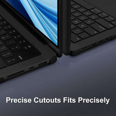 MOSISO Compatible with MacBook Pro 14 inch Case M5 2026 2025-2021 M4 M3 M2 M1, Crack-Resistant Hard Shell with Shock-Absorbing Soft TPU Bumper Surround, Scratch-Resistant Case&Keyboard Cover, Black in Saudi Arabia