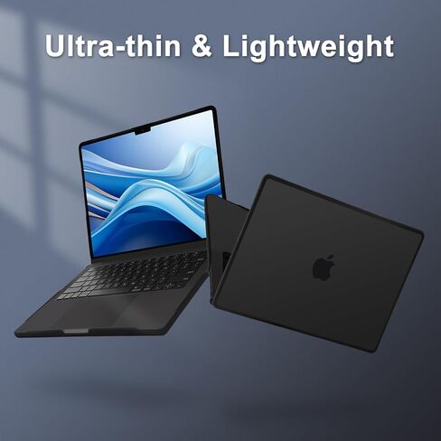 MOSISO Compatible with MacBook Pro 14 inch Case M5 2026 2025-2021 M4 M3 M2 M1, Crack-Resistant Hard Shell with Shock-Absorbing Soft TPU Bumper Surround, Scratch-Resistant Case&Keyboard Cover, Black in Saudi Arabia