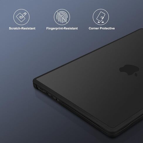 MOSISO Compatible with MacBook Pro 14 inch Case M5 2026 2025-2021 M4 M3 M2 M1, Crack-Resistant Hard Shell with Shock-Absorbing Soft TPU Bumper Surround, Scratch-Resistant Case&Keyboard Cover, Black in Saudi Arabia