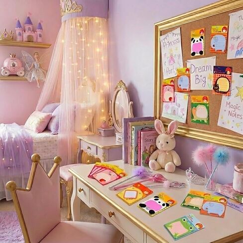 24pcs Cute Animal Sticky Notes, Kawaii Self-Adhesive Memo Pads with Panda Frog and Lion Designs, Fun Stationery for Party Favors and Classroom Rewards in Saudi Arabia