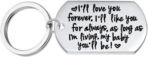 سأحبك إلى الأبد، سأحبك دائمًا، طالما أنني أعيش حياتي، ستكون كذلك. سلسلة مفاتيح مخصصة للأم مختومة يدويًا، سلسلة مفاتيح يومية in Kuwait
