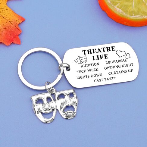 Theatre Lover Gifts Theater Keychain Gifts Theatre Gift Ideas Theater Life Keychain Actor Actress Present Theatre Keyring for Him Her Women Men Birthday Graduation Present in Saudi Arabia