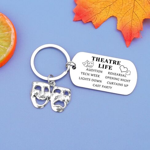 Theatre Lover Gifts Theater Keychain Gifts Theatre Gift Ideas Theater Life Keychain Actor Actress Present Theatre Keyring for Him Her Women Men Birthday Graduation Present in Saudi Arabia