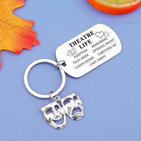 Theatre Lover Gifts Theater Keychain Gifts Theatre Gift Ideas Theater Life Keychain Actor Actress Present Theatre Keyring for Him Her Women Men Birthday Graduation Present in Saudi Arabia