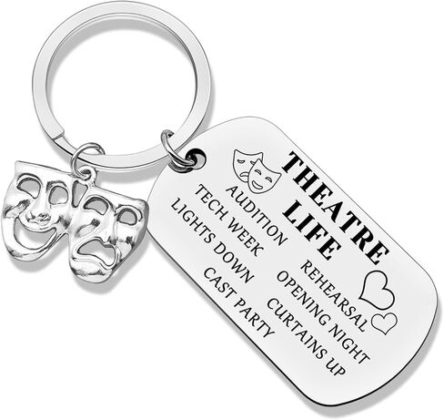 Theatre Lover Gifts Theater Keychain Gifts Theatre Gift Ideas Theater Life Keychain Actor Actress Present Theatre Keyring for Him Her Women Men Birthday Graduation Present in Saudi Arabia