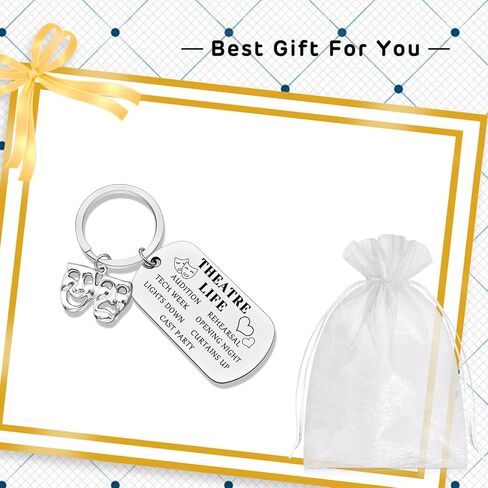 Theatre Lover Gifts Theater Keychain Gifts Theatre Gift Ideas Theater Life Keychain Actor Actress Present Theatre Keyring for Him Her Women Men Birthday Graduation Present in Saudi Arabia