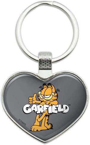 Garfield with Logo Keychain Heart Love Metal Key Chain Ring in Saudi Arabia
