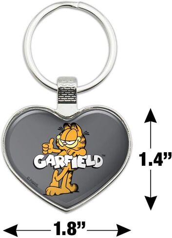 Garfield with Logo Keychain Heart Love Metal Key Chain Ring in Saudi Arabia