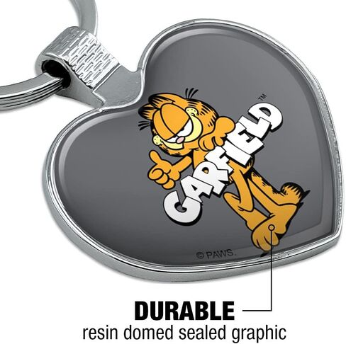 Garfield with Logo Keychain Heart Love Metal Key Chain Ring in Saudi Arabia