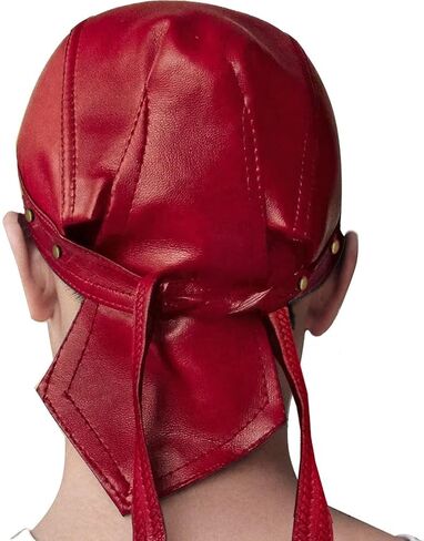 Rivet Party Cycling Bandana Doo Rags Adjustable Skull Cap Hip-Hop Motorcycle Leather Cap Red in Kuwait