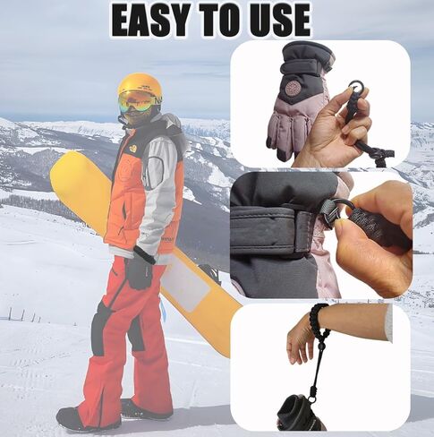 Glove Leashes with Metal Button Safety Strap,Ski Gloves Wrist Leash,Mountaineering & Skiing Accessories in Kuwait