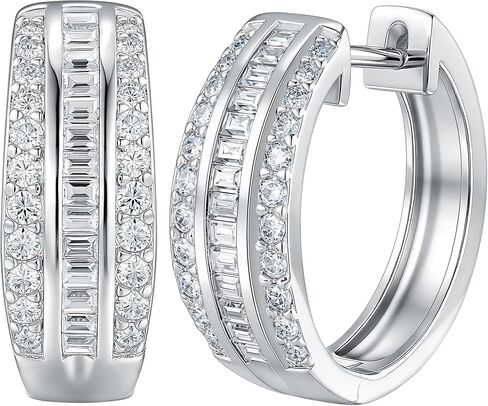 Newshe Jewelry D-Color VVS1 مويسانيتي هوب أقراط للنساء 925 فضة أقراط الزمرد قطع تمهيد in Saudi Arabia