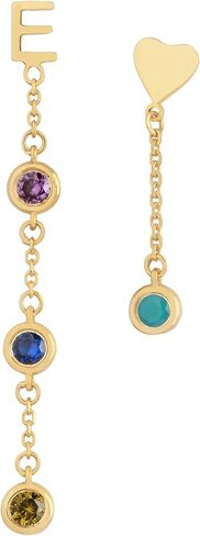 أقراط بأحرف مخصصة مع أحجار البخت المتدلية | الأقراط الأولية المخصصة in Kuwait