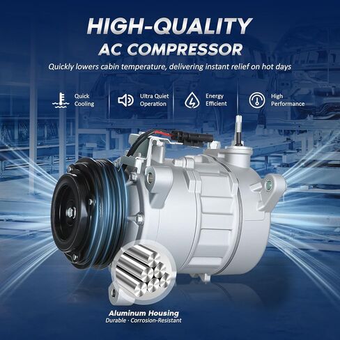 BDELI AC Compressor Fit for 2015-2020 Chevy Suburban Tahoe, GMC Sierra 1500 Yukon XL, Cadillac Escalade ESV, 2016 2017 2018 2019 Air Compressor 4.3L 5.3L 6.2L V6 V8, 197333 197381 20936344 CO29134C in Saudi Arabia