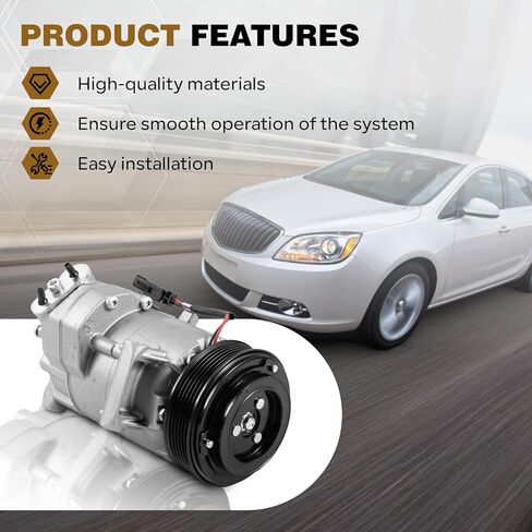 AC Compressor Compatible with 2012-2017 Buick Verano 4Door 2.4L Replace 13495846 13346496 5513009 6513009 22864732 22895595 6513009 1341402 1522260 1422239 in Kuwait