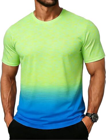Cozople Men's Athletic T-Shirt Dry Fit Workout Gym Shirt Performance Moisture Wicking Running Short Sleeve Tops M-XXL in Kuwait