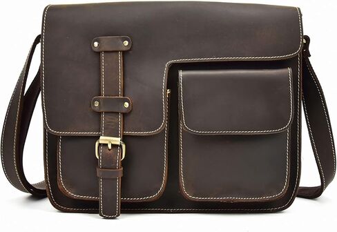 Laptop Bag - Business Briefcase for Men Women, Water-Resistant Messenger Shoulder for Work/School bag(Dark brown) in Kuwait