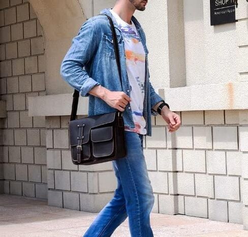 Laptop Bag - Business Briefcase for Men Women, Water-Resistant Messenger Shoulder for Work/School bag(Dark brown) in Kuwait