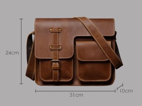 Laptop Bag - Business Briefcase for Men Women, Water-Resistant Messenger Shoulder for Work/School bag(Dark brown) in Kuwait
