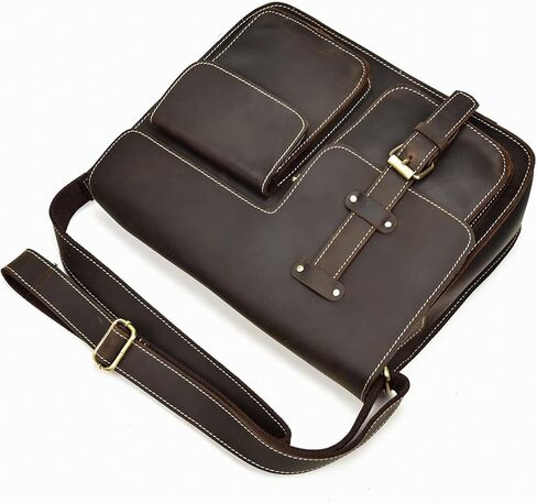 Laptop Bag - Business Briefcase for Men Women, Water-Resistant Messenger Shoulder for Work/School bag(Dark brown) in Kuwait