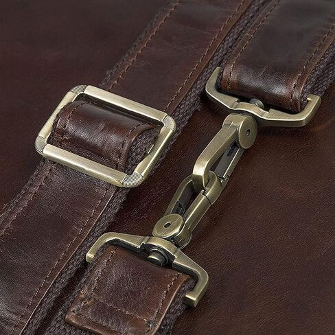 Leather Messenger Bag for Men Vintage Travel Backpack laptop Briefcase Shoulder Bags(Size:38x9x29cm)(Dark brown) in Saudi Arabia