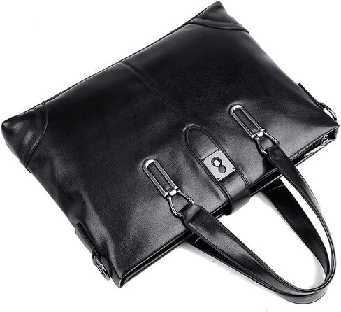 Business bag Men's Briefcase Leather Shoulder Briefcases Male Laptop Handbags Messenger Bags(Brown) in Saudi Arabia