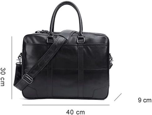 Men's Business Handbag Leather Briefcase Bags For Man 15.6 inches Laptop Work Travel Bag in Kuwait