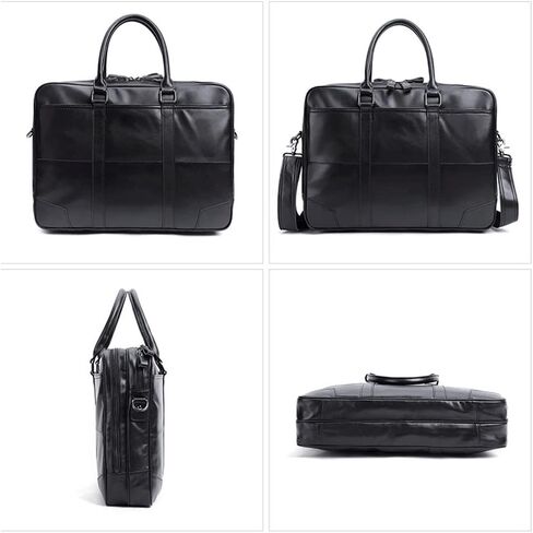 Men's Business Handbag Leather Briefcase Bags For Man 15.6 inches Laptop Work Travel Bag in Kuwait