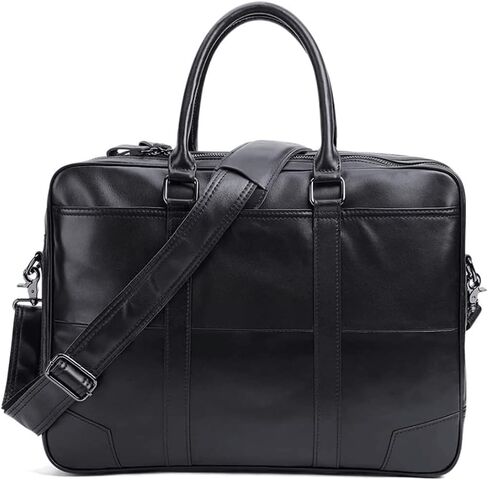 Men's Business Handbag Leather Briefcase Bags For Man 15.6 inches Laptop Work Travel Bag in Kuwait