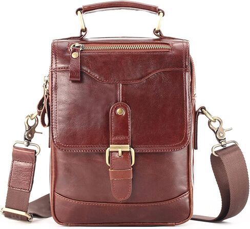 Waterproof Leather Briefcase - Laptop Tote Messenger Bag, Large Capacity Work for Office Business(Red) in Saudi Arabia