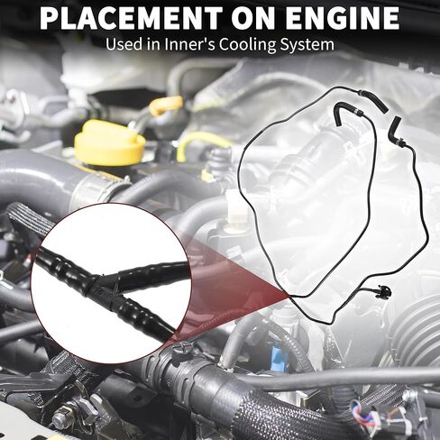 مجموعة خرطوم تبريد الرادياتير لسيارة Ford Escape 1.5L L4 2017-2019 رقم الختم العالي GV6Z8B081G | خرطوم تجاوز سائل تبريد المحرك أسود 1 قطعة in Saudi Arabia