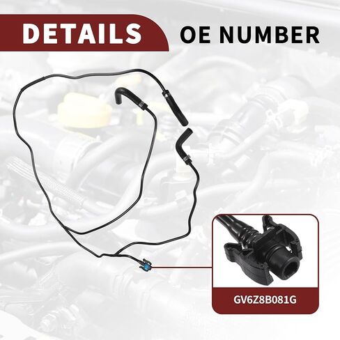 مجموعة خرطوم تبريد الرادياتير لسيارة Ford Escape 1.5L L4 2017-2019 رقم الختم العالي GV6Z8B081G | خرطوم تجاوز سائل تبريد المحرك أسود 1 قطعة in Saudi Arabia