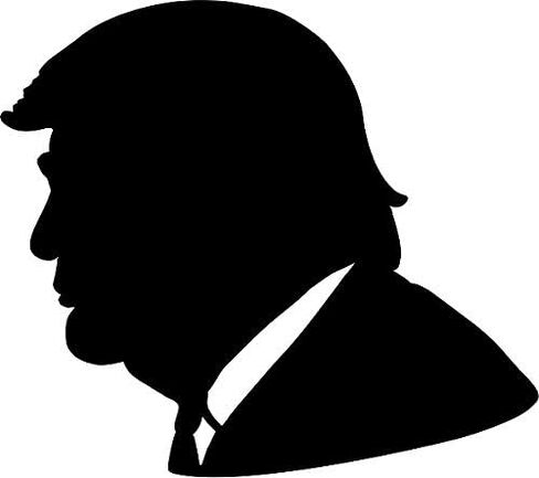 Trump Silhouette Vinyl Decal Wall Laptop Bumper Sticker 5" in Saudi Arabia