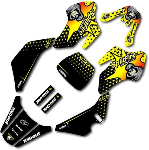 Yellow Spark 00-06 Suzuki JR50 Dirtbike Racing Graphics Decal Sticker kit in Saudi Arabia