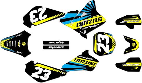 Graphics Kit for Suzuki RM85 (2001+) FH Series Yellow-Shift 9 Mil - Easy Go - Dirt Pit Bike Motorcycle Stickers, Dirtbike Racing Automotive Decal Motocross Accessories no-Plastics in Saudi Arabia