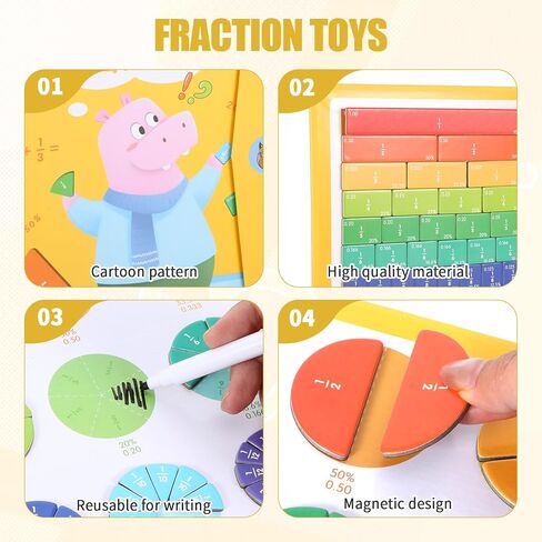 102 قطعة من أحجية الكسور المغناطيسية، بلاط ودوائر الكسور المغناطيسية، لوازم الفصول الدراسية للمعلمين الابتدائية للتعليم المنزلي ومهارات الرياضيات المبكرة in Kuwait