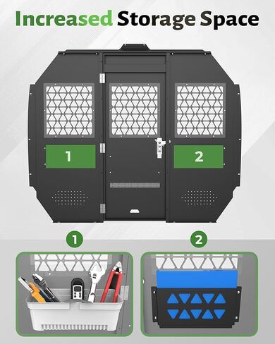 StarONE Cargo Van Partition, Van Safety Partition Bulkhead Fit for Ford Transit 150 250 350 Low-Roof, with Door Lock and Acrylic Panel, Black in Kuwait