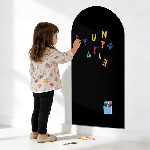 ملصق حائط مغناطيسي مقاس 40 × 18 بوصة سبورة مغناطيسية للجدار، تعلم رسم جدار مغناطيسي لغرفة اللعب والمدرسة والمنزل (وردي فاتح) in Kuwait