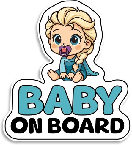 Baby on Board Signs for Car, Princess on Board, Waterproof and UV-Resistant Baby on Board Sticker, Durable Sign for Safety Awareness, Easy to Apply for Window or Bumper in Saudi Arabia