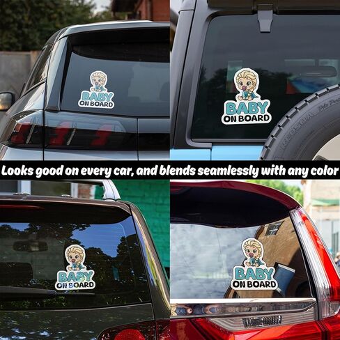Baby on Board Signs for Car, Princess on Board, Waterproof and UV-Resistant Baby on Board Sticker, Durable Sign for Safety Awareness, Easy to Apply for Window or Bumper in Saudi Arabia