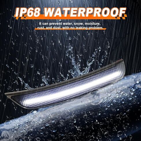 مصابيح LED للصدمات الأمامية من Durango لسيارات Dodge Durango 2021 2022 2023 2024 2025 علامات جانبية، عدسات مدخنة مصابيح مؤشر LED بيضاء كاملة قطعتين، يستبدل # 68476818AA (LED أبيض) in Kuwait